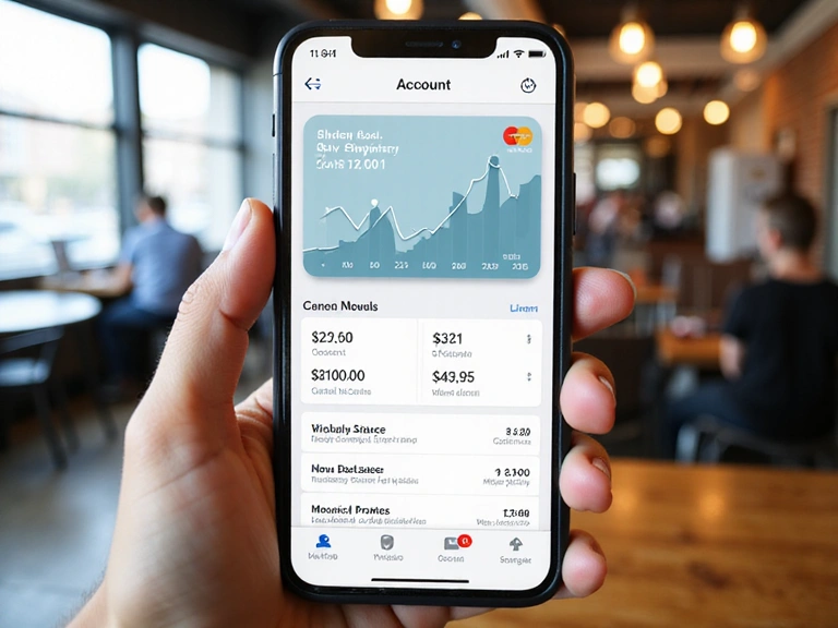 Retail banking mobile app interface