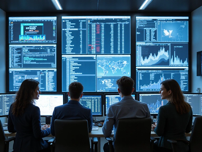 Team of professionals working on financial technology solutions