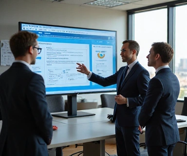 Product specialist presenting software features