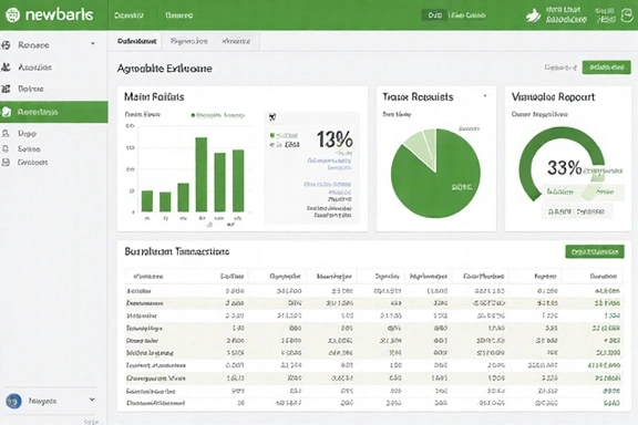 Accounting software interface